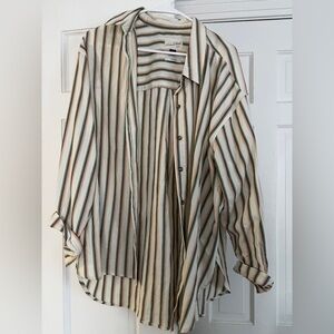 Universal Thread Multicolor Striped Oversized Shirt